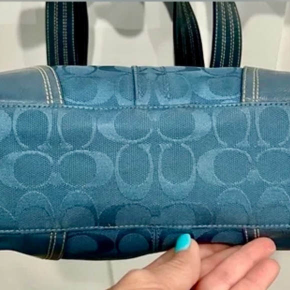 Coach Blue Shoulder Tote Bag - Picture 4 of 9
